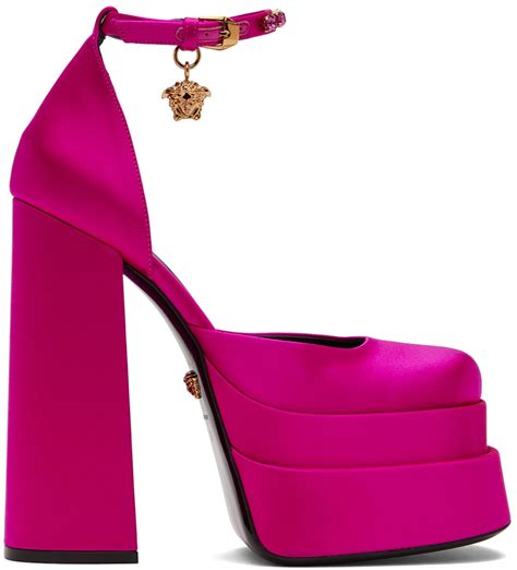 pink versace platform heels|versace platform heel boots.